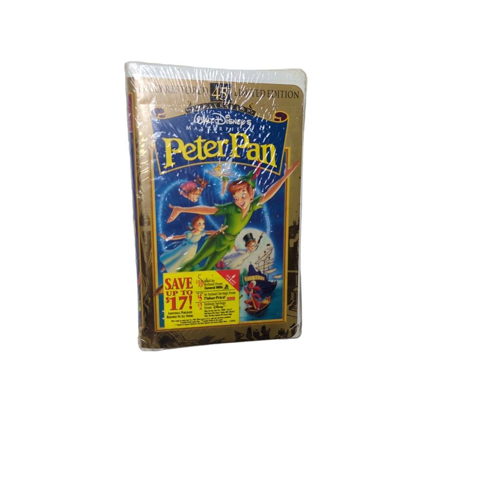New SEALED VHS Tape Disney Peter Pan Masterpiece 45TH Anniversary Limited Editio